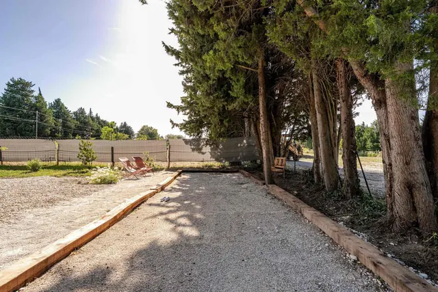 Allée bordée de cyprès