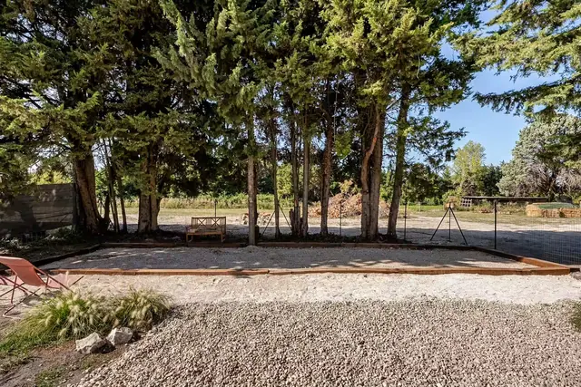 Pinède et terrain de pétanque